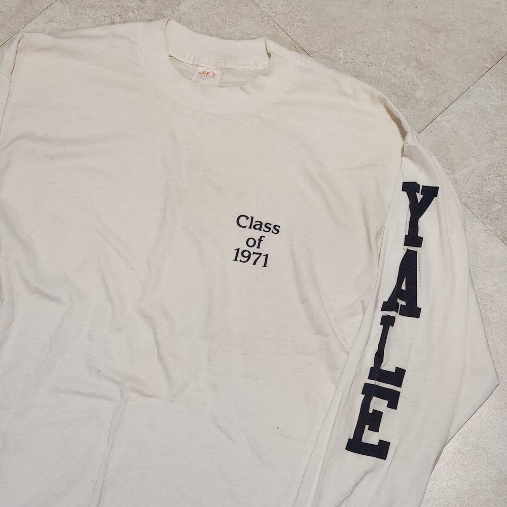 VTG Yale University Class Of 1971 Mens XL Single Stitch USA Bulldogs‎ Shirt 70s